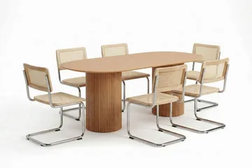 Kopparbo Matgrupp oval 180 cm Ek med 6 Build Matstolar - Ek - Möbler - Bord & matgrupp - Matgrupp