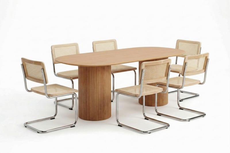 Kopparbo Matgrupp oval 180 cm Ek med 6 Build Matstolar - Ek - Möbler - Bord & matgrupp - Matgrupp
