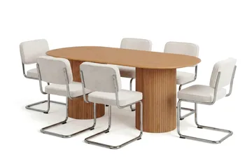 Kopparbo Matgrupp oval 180 cm Ek med 6 Milva Matstolar - Ek - Möbler - Bord & matgrupp - Matgrupp