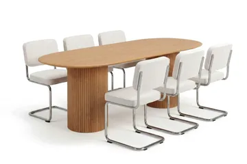 Kopparbo Matgrupp oval 180 cm Ek med 6 Milva Matstolar - Ek - Möbler - Bord & matgrupp - Matgrupp