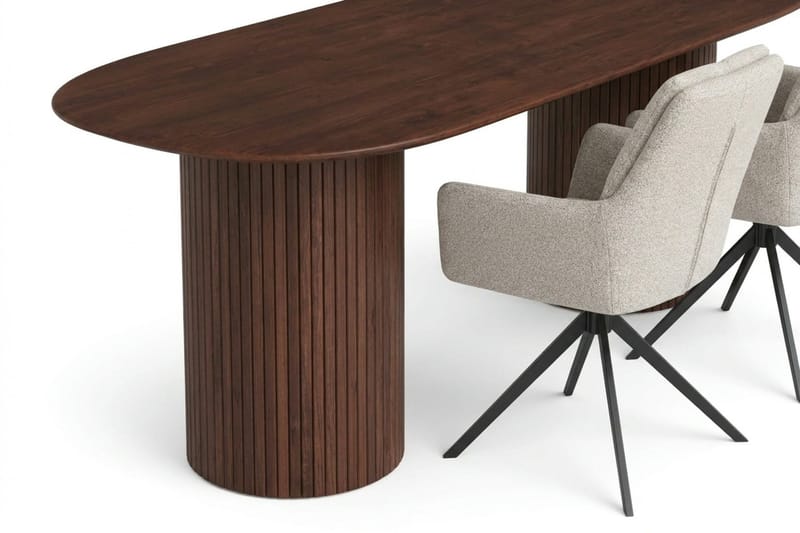 Kopparbo Matgrupp oval 180 cm Valnöt med 6 Torsby Matstolar - Valnöt - Möbler - Bord & matgrupp - Matgrupp