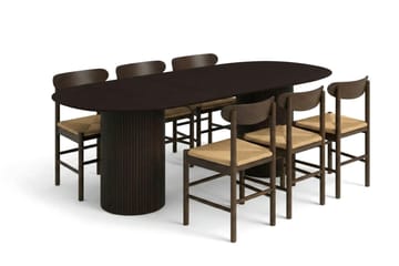 Kopparbo Matgrupp oval 220 cm Rökt Ek med 6 Elsie Matstolar - Möbler - Bord & matgrupp - Matgrupp