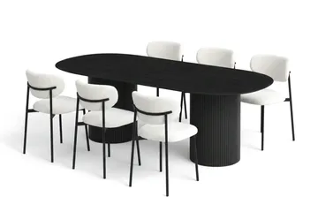 220 cm - Svartlaserad ek