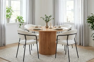 Kopparbo Matgrupp runt 110 cm Ek med 4 Karol Matstolar - Ek - Möbler - Bord & matgrupp - Matgrupp