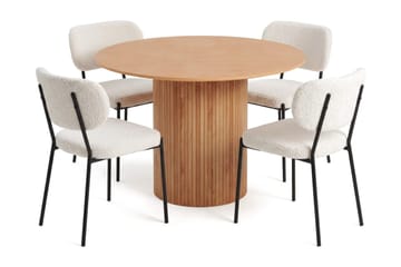 Kopparbo Matgrupp runt 110 cm med 4 Gemmiano Matstolar - Ek - Möbler - Bord & matgrupp - Matgrupp