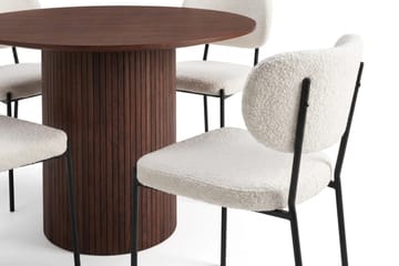 Kopparbo Matgrupp runt 110 cm med 4 Gemmiano Matstolar - Valnöt - Möbler - Bord & matgrupp - Matgrupp