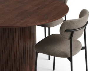 Kopparbo Matgrupp runt 110 cm med 4 Lucy Matstolar - Valnöt - Möbler - Bord & matgrupp - Matgrupp