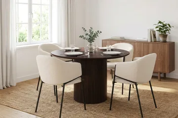 Kopparbo Matgrupp runt 110 cm Rökt Ek med 4 Filip Matstolar - Rökt ek - Möbler - Bord & matgrupp - Matgrupp