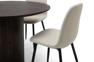 Kopparbo Matgrupp runt 110 cm Rökt Ek med 4 Nibe Matstolar - Rökt ek - Möbler - Bord & matgrupp - Matgrupp