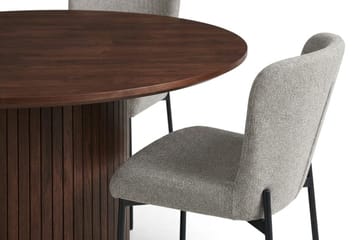 Kopparbo Matgrupp runt 110 cm Valnöt med 4 Elsie Matstolar - Valnöt/Ljusgrå - Möbler - Bord & matgrupp - Matgrupp