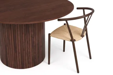 Kopparbo Matgrupp runt 110 cm Valnöt med 4 Elysia Matstolar - Valnöt - Möbler - Bord & matgrupp - Matgrupp