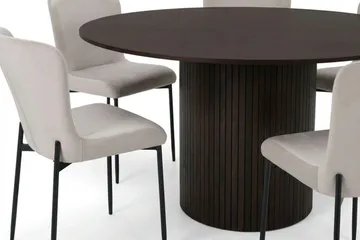 Kopparbo Matgrupp runt 130 cm Rökt Ek med 6 Elsie Matstolar - Rökt ek - Möbler - Bord & matgrupp - Matgrupp