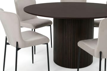 Kopparbo Matgrupp runt 130 cm Rökt Ek med 6 Elsie Matstolar - Rökt ek/Beige - Möbler - Bord & matgrupp - Matgrupp