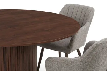 Kopparbo Matgrupp runt 130 cm Valnöt med 6 Filippa Matstolar - Valnöt - Möbler - Bord & matgrupp - Matgrupp