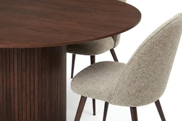 Kopparbo Matgrupp runt 130 cm Valnöt med 6 Nibe Plus Matstolar - Valnöt - Möbler - Bord & matgrupp - Matgrupp
