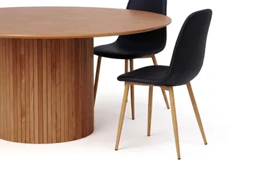 Kopparbo Matgrupp runt 180 cm Ek med 8 Nibe Matstolar - Ek - Möbler - Bord & matgrupp - Matgrupp
