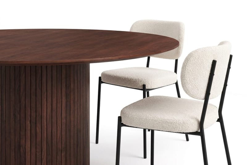 Kopparbo Matgrupp runt 180 cm med 6 Gemmiano Matstolar - Valnöt - Möbler - Bord & matgrupp - Matgrupp