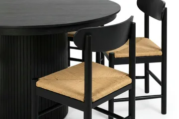 Kopparbo MatgruppFörlängningsbart runt 140-220 cm Svart med 6 Malte Matstolar - Möbler - Bord & matgrupp - Matgrupp