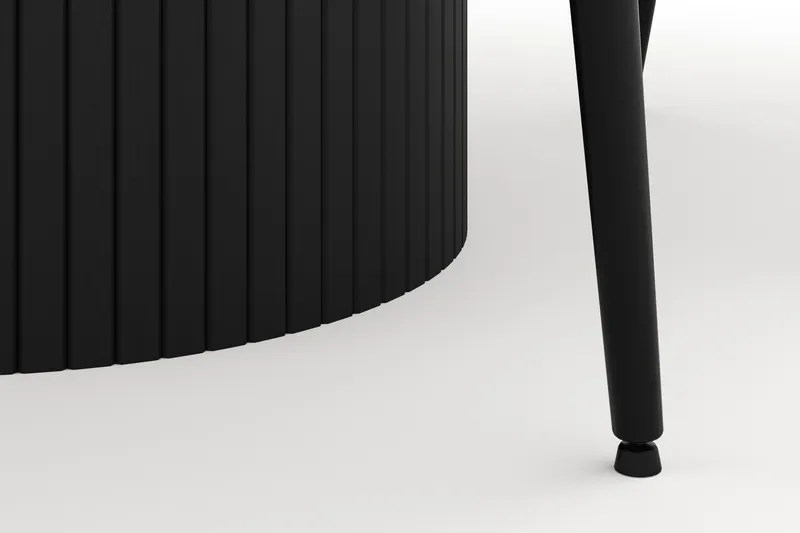 Kopparbo Rund Matgrupp 106-156cm med 6 Alsarp Matstolar - Svart - Möbler - Bord & matgrupp - Matgrupp