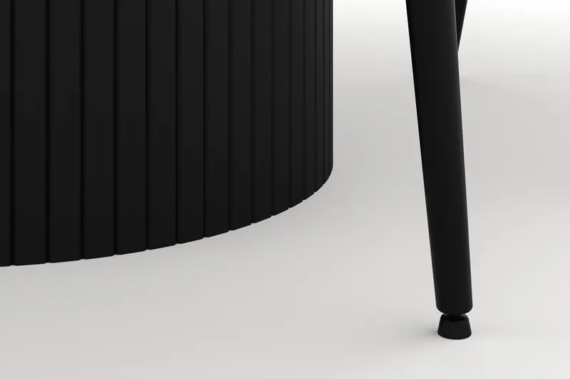 Kopparbo Rund Matgrupp 106-156cm med 6 Alsarp Matstolar - Svart - Möbler - Bord & matgrupp - Matgrupp