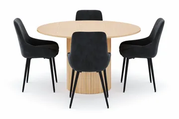 Kopparbo Rund Matgrupp 130-150 cm 4 Alsarp Matstolar - Natural - Möbler - Bord & matgrupp - Matgrupp