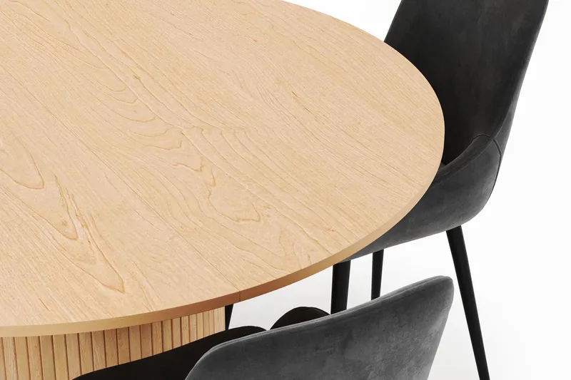 Kopparbo Rund Matgrupp 130-150 cm 4 Alsarp Matstolar - Natural - Möbler - Bord & matgrupp - Matgrupp