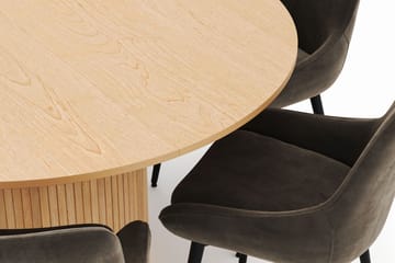 Kopparbo Rund Matgrupp 130-150 cm 6 Alsarp Matstolar - Natural - Möbler - Bord & matgrupp - Matgrupp
