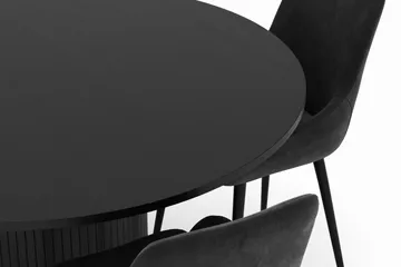 Kopparbo Rund Matgrupp 130 cm 4 Alsarp Matstolar - Svart - Möbler - Bord & matgrupp - Matgrupp