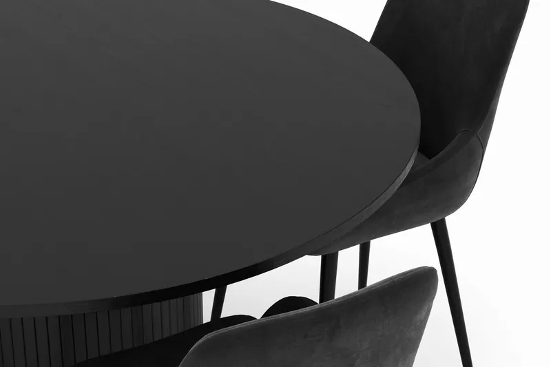 Kopparbo Rund Matgrupp 130 cm 4 Alsarp Matstolar - Svart - Möbler - Bord & matgrupp - Matgrupp