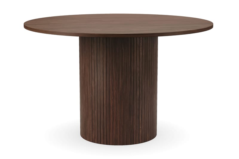 Kopparbo Runt Matbord 120 cm för 6 personer med 4 Winston Matstolar - Mörkbrun / Beige / Metallben Svart - Möbler - Bord & matgrupp - Matgrupp