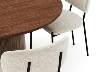 Kopparbo Runt Matbord 120 cm med 4 Gemmiano Stolar - Mörkbrun - Möbler - Bord & matgrupp - Matgrupp