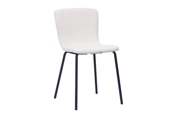 Kopparbo Runt Matbord 120 cm med 4 Katy Matstolar - Mörkbrun / Vit Bouclé / Metallben Svart - Möbler - Bord & matgrupp - Matgrupp