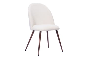 Kopparbo Runt Matbord 120 cm med 4 Nibe Plus Matstolar - Mörkbrun / Vit Bouclé / Metallben Valnöt - Möbler - Bord & matgrupp - Matgrupp