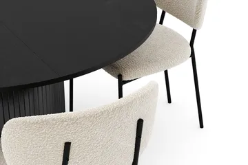 Kopparbo Runt Matbord 130 cm Förlängningsbart med 4 Gemmiano Stolar - Svart - Möbler - Bord & matgrupp - Matgrupp