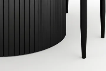 Kopparbo Runt Matbord 130 cm Förlängningsbart med 4 Sawako Stolar - Svart - Möbler - Bord & matgrupp - Matgrupp