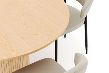 Kopparbo Runt Matbord 130 cm Förlängningsbart med 4 Sawako Stolar - Vit - Möbler - Bord & matgrupp - Matgrupp