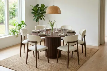 Kopparbo Runt Matbord 130 cm Fanér - Valnöt - Möbler - Bord & matgrupp - Matbord & köksbord