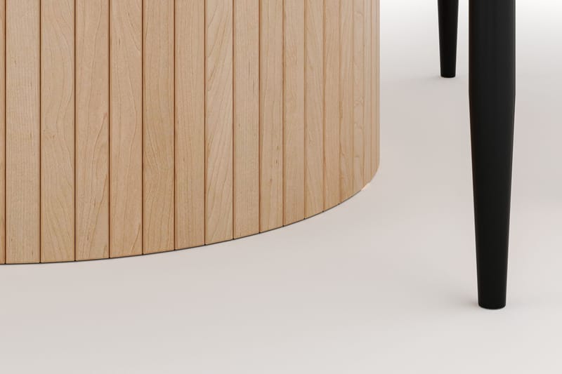 Kopparbo Runt Matbord 130 cm med 4 Sawako Stolar - Beige - Möbler - Bord & matgrupp - Matgrupp