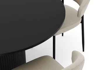 Kopparbo Runt Matbord 130 cm  med 4 Sawako Stolar - Svart - Möbler - Bord & matgrupp - Matgrupp