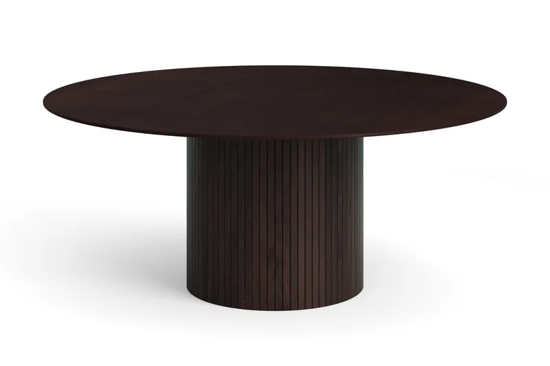 Kopparbo Runt Matbord 180 cm Fanér, Rökt ek