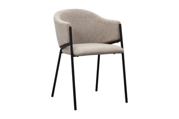 Kopparbo Runt Matbord 180 cm med 6 Filip Matstolar - Valnöt / Taupe Bouclé - Möbler - Bord & matgrupp - Matgrupp