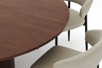 Kopparbo Runt Matbord 180 cm med 6 Sawako Stolar - Valnöt - Möbler - Bord & matgrupp - Matgrupp