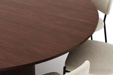 Kopparbo Runt Matbord 180 cm med 8 Gemmiano Stolar - Valnöt - Möbler - Bord & matgrupp - Matgrupp