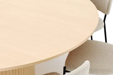 Kopparbo Runt Matbord 180 cm med 8 Gemmiano Stolar - Whitewash - Möbler - Bord & matgrupp - Matgrupp