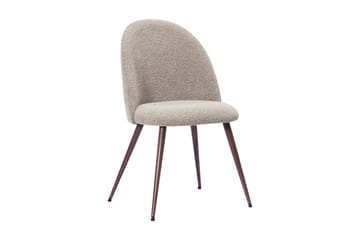 Kopparbo Runt Matbord 180 cm med 8 Nibe Plus Matstolar - Valnöt / Greige Bouclé / Metallben Valnöt - Möbler - Bord & matgrupp - Matgrupp