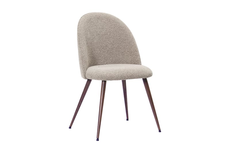Kopparbo Runt Matbord 180 cm med 8 Nibe Plus Matstolar - Valnöt / Greige Bouclé / Metallben Valnöt - Möbler - Bord & matgrupp - Matgrupp