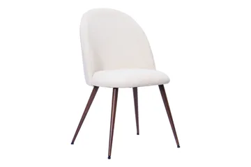 Kopparbo Runt Matbord 180 cm med 8 Nibe Plus Matstolar - Valnöt / Vit Bouclé / Metallben Valnöt - Möbler - Bord & matgrupp - Matgrupp