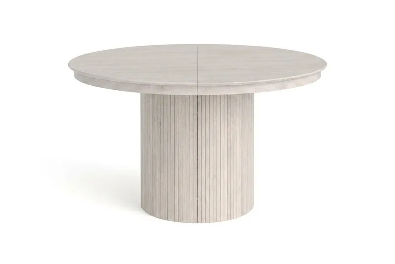 Kopparbo Runt Matbordförlängningsbart 120-220 cm Fanér - Vitlaserat - Möbler - Bord & matgrupp - Matbord & köksbord