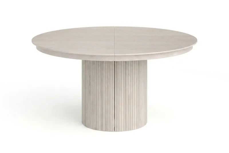Kopparbo Runt Matbordförlängningsbart 140-240 cm Fanér - Vitlaserat - Möbler - Bord & matgrupp - Matbord & köksbord