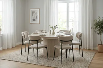 Kopparbo Runt Matbordförlängningsbart 140-240 cm Fanér - Vitlaserat - Möbler - Bord & matgrupp - Matbord & köksbord